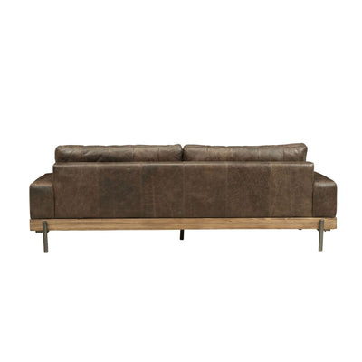 Silchester - Sofa - Oak & Distress Chocolate Top Grain Leather - Grand Furniture GA