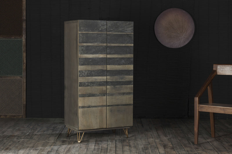 Beretta - Wardrobe - Gray Stone & Ash Oak - Grand Furniture GA