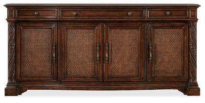 Charleston - Four Door-Three Drawer Buffet - Dark Brown