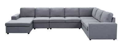 Hayden - Linen 7 Seat Reversible Modular Sectional Sofa Chaise