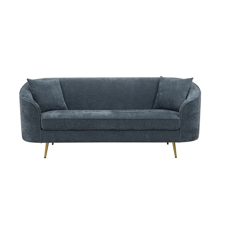 Nakendra - Sofa With 2 Pillows - Cobalt Gray