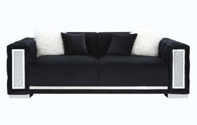 Trislar - Sofa - Black Velvet - 33" - Grand Furniture GA