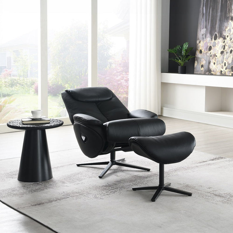 Labonita - Motion Accent Chair With Swivel & Ottoman - Black