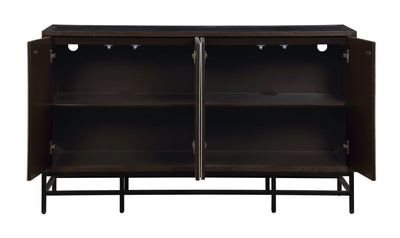 Savannah - Four Door Credenza - Miles Espresso Brown / Black