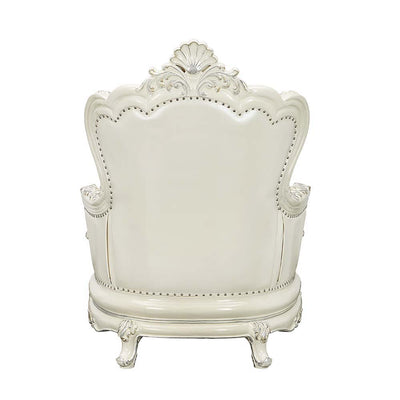 Adara - Chair - White PU & Antique White Finish - Grand Furniture GA