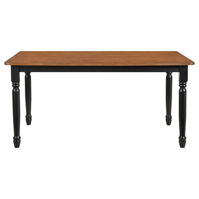 Hollyoak - Farmhouse Rectangular Dining Table With Turned Legs - Walnut And Black