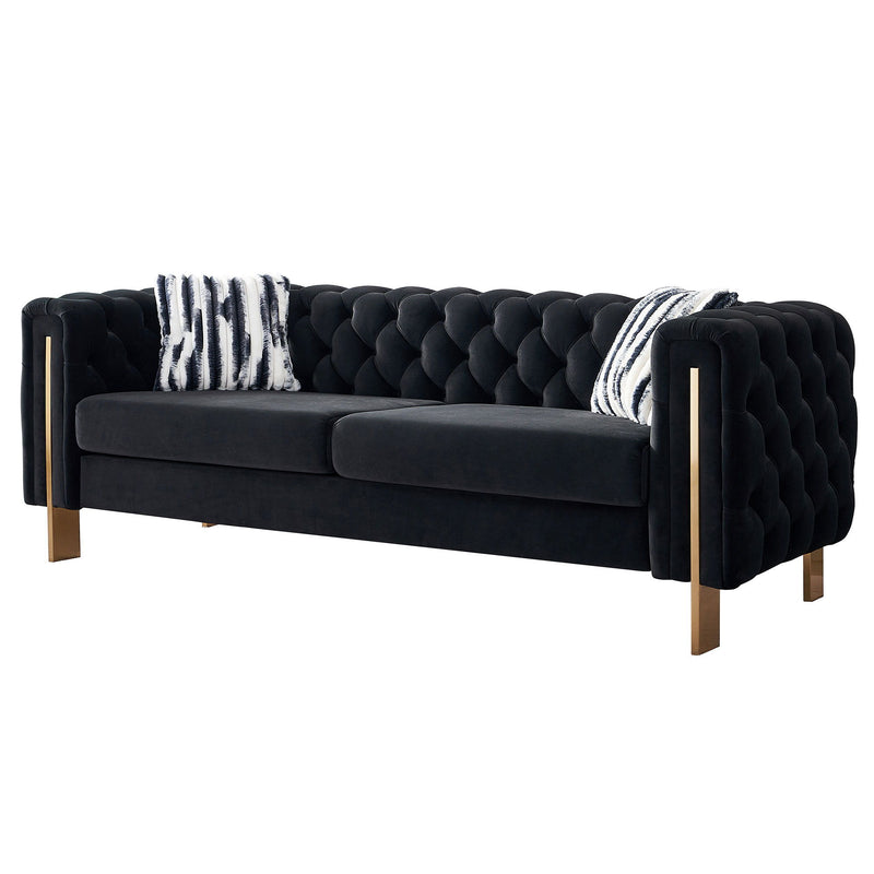 Chesterfield - Modern Tufted Velvet Living Room Sofa, 84.25&