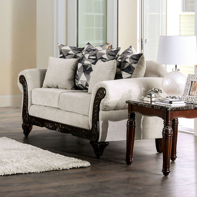 Cassani - Loveseat - Light Gray / Walnut - Grand Furniture GA