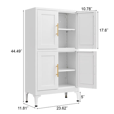 Metal Kitchen Storage Cabinet, Kitchen Pantry Storage Cabinet With Doors And Shelves, Storage Cabinet With Adjustable Leveling Foot For Kitchen, Living Room And Dining Room