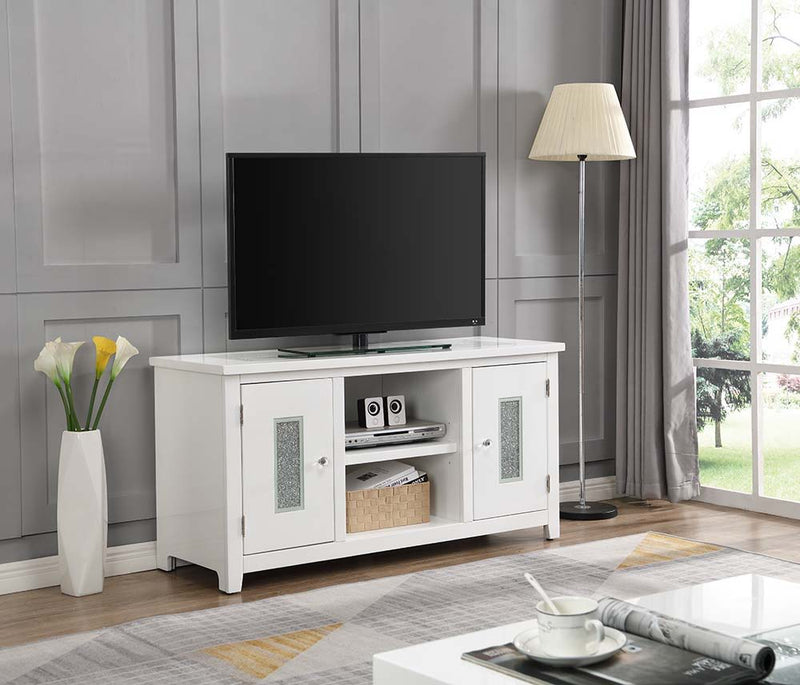 Elizaveta - TV Stand - White High Gloss Finish - Grand Furniture GA