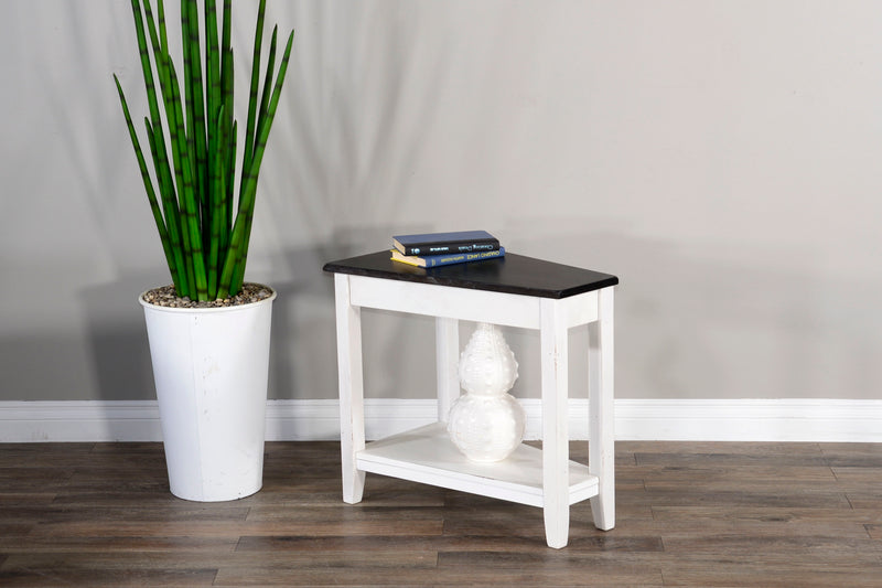 Carriage House - Chair Side Table - White / Dark Brown