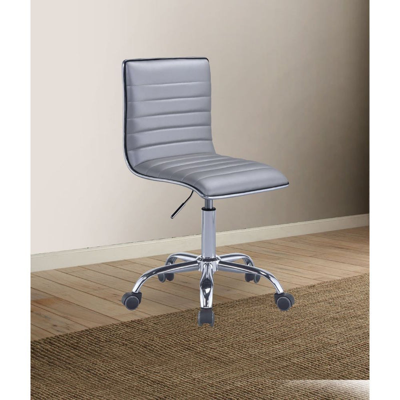 Alessio - Office Chair - Silver PU & Chrome - Grand Furniture GA