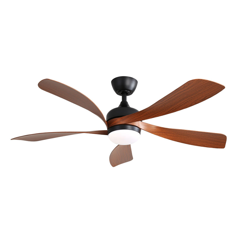 Indoor Ceiling Fan With 3 Color Dimmable 5 ABS Blades Remote Control Reversible Dc Motor With Led Light - Black