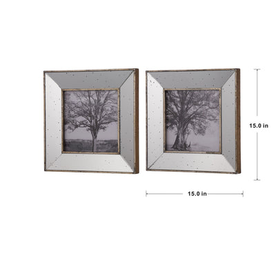 Vintage Silver Reflective Picture Frames (Set of 2) - Silver