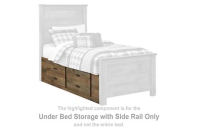 Trinell - Brown - Under Bed Storage w/Side Rail