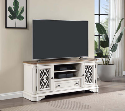 Florian - TV Stand - Oak & Antique White Finish - Grand Furniture GA