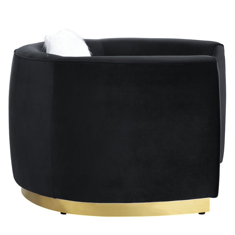 Achelle - Loveseat - Black Velvet