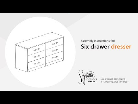 Flannia - White - Six Drawer Dresser - 29&
