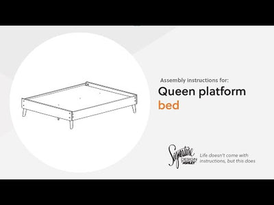 Charlang - Black / Gray - Queen Platform Bed