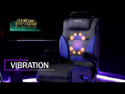 Massage Gaming Chair with Footrest Bluetooth Speakers & LED Lights
