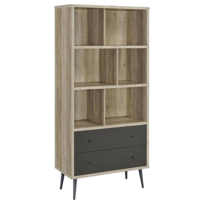 Winifred - 3-Shelf Engineered Wood Bookcase With Drawers - Antique Pine.
