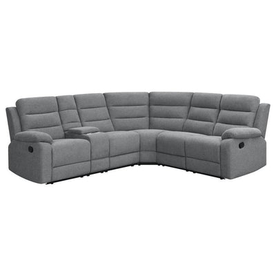 David - 3-Piece Upholstered Motion Sectional With Pillow Arms - Smoke.