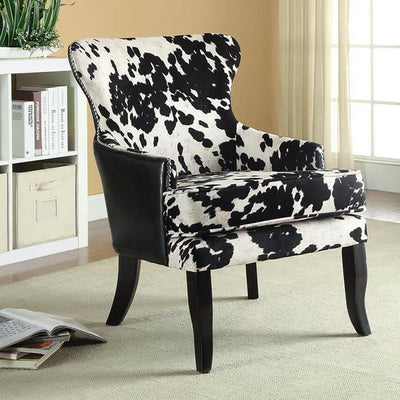 Trea - Cowhide Print Accent Chair - Black and White.