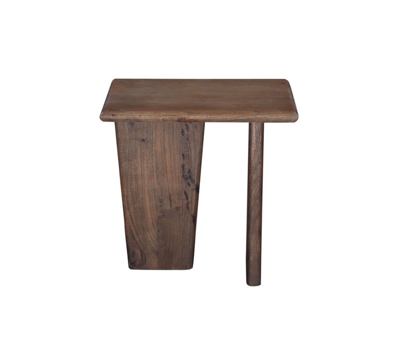 Lasso - Square End Table - Antique Natural Mango With Sandblasting