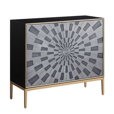 Quilla - Accent Table - Black, Gray & Brass Finish - Grand Furniture GA