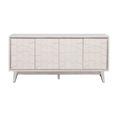 Summit - Four Door Credenza - White / Silver