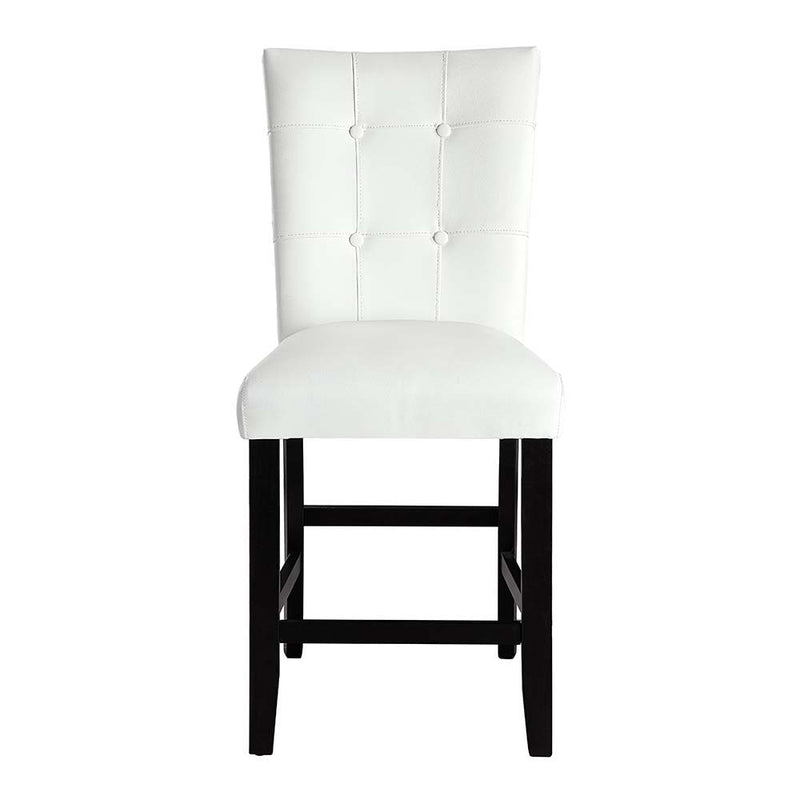 Hussein - Counter Height Chair (Set of 2) - White PU & Black Finish - Grand Furniture GA