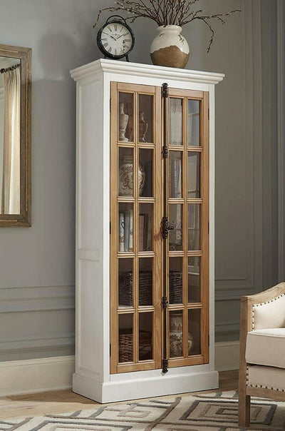 Tammi - 2-Door Tall Cabinet - Antique White And Brown - Grand Furniture GA