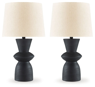 Scarbot - Distressed Black - Paper Table Lamp (Set of 2).