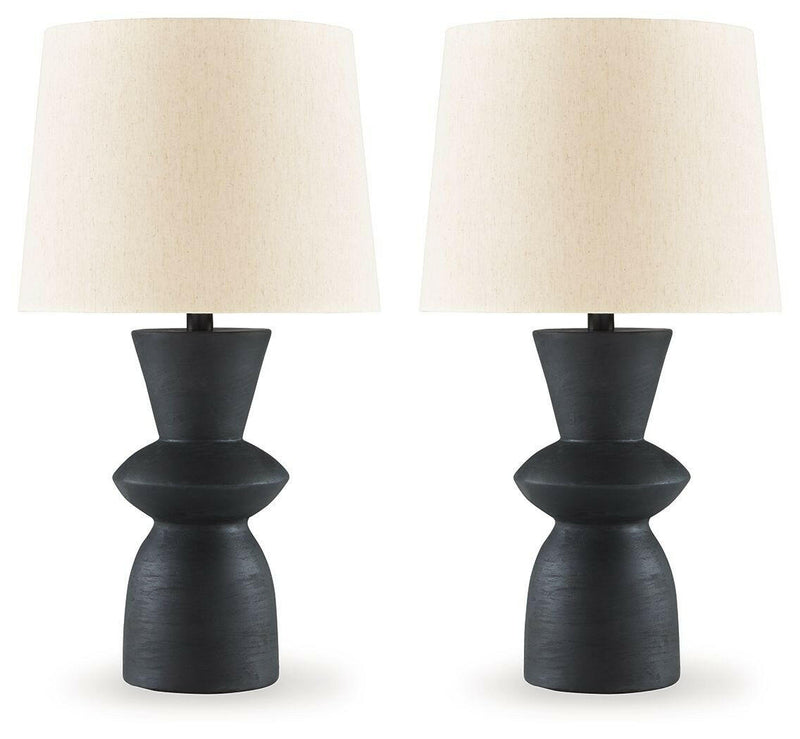 Scarbot - Distressed Black - Paper Table Lamp (Set of 2).