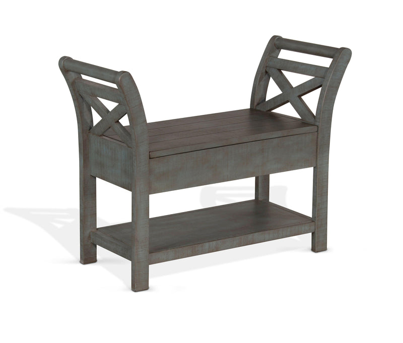 Ranch House - Accent Bench With Storage - Dark Gray / Blue.