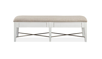 Heron Cove - Bench With Upholstered Seat - Chalk White.