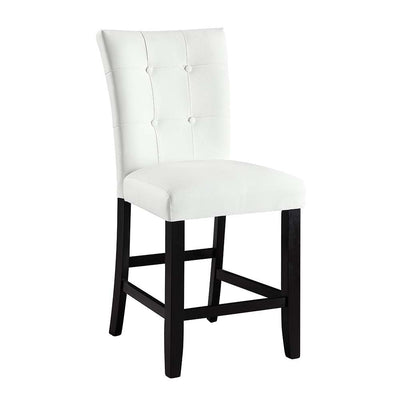 Hussein - Counter Height Chair (Set of 2) - White PU & Black Finish - Grand Furniture GA