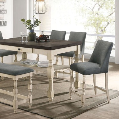 Plymouth - Counter Height Table - Ivory / Dark Gray - Grand Furniture GA