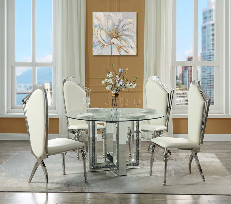 Noralie - Dining Table - Mirrored & Faux Diamonds - Grand Furniture GA