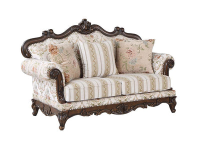 Nayla - Loveseat - Pattern Fabric & Walnut Finish - Grand Furniture GA