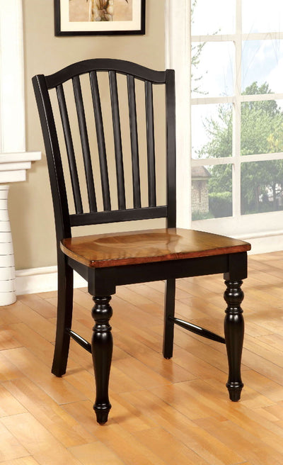 Mayville - Side Chair (Set of 2) - Black / Antique Oak.