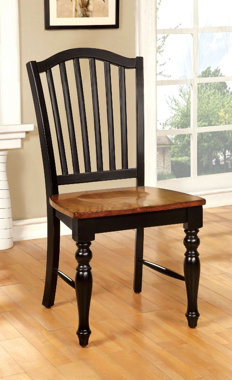 Mayville - Side Chair (Set of 2) - Black / Antique Oak - Grand Furniture GA