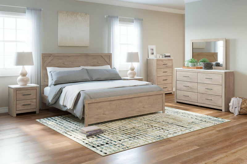 Senniberg - Light Brown - King Panel Headboard/Footboard.