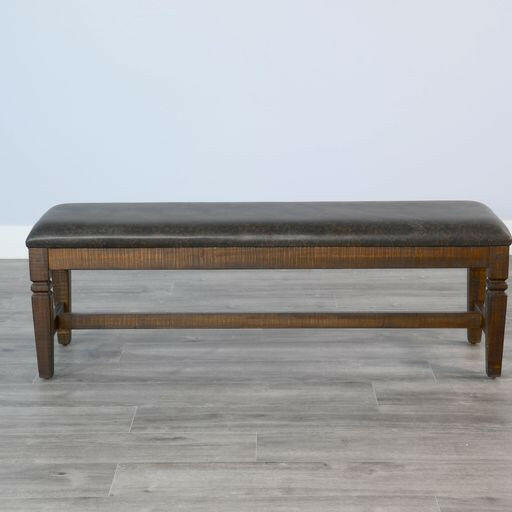 Homestead - Bench With Cushion Seat - Dark Brown / Black.