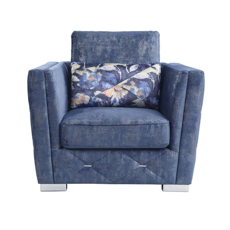 Emilia - Chair - 2-Tone Blue Fabric - Grand Furniture GA