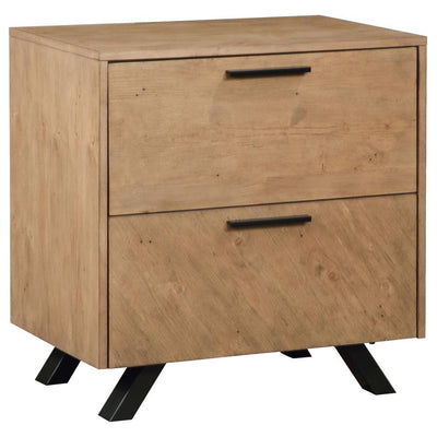 Taylor - 2-Drawer Rectangular Nightstand With Dual USB Ports - Light Honey Brown.