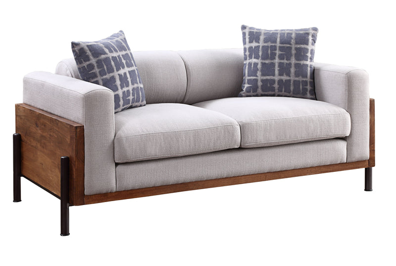 Pelton - Loveseat - Fabric & Walnut - Grand Furniture GA