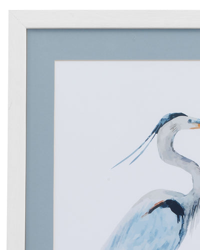 Heron I - Framed Print - White