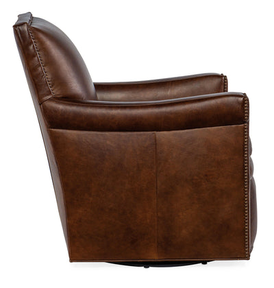 Swivel Club Chair - Dark Brown.