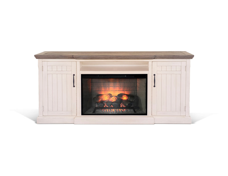 Pasadena - TV Console With Fireplace Option - White